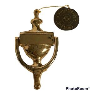 AITG Solid Brass Gold Finish Door Knocker 18K 7" x 3.5"